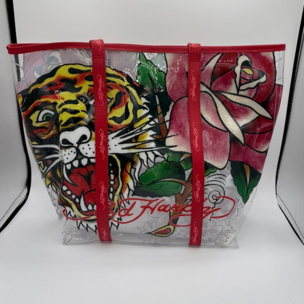 Ed Hardy Tiger and Flower Tote Bag